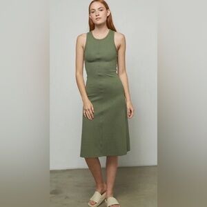 Lunya Restore Fitted Dress Size Large in Humble Green